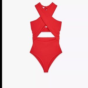 Women's Red Cross-Back Top